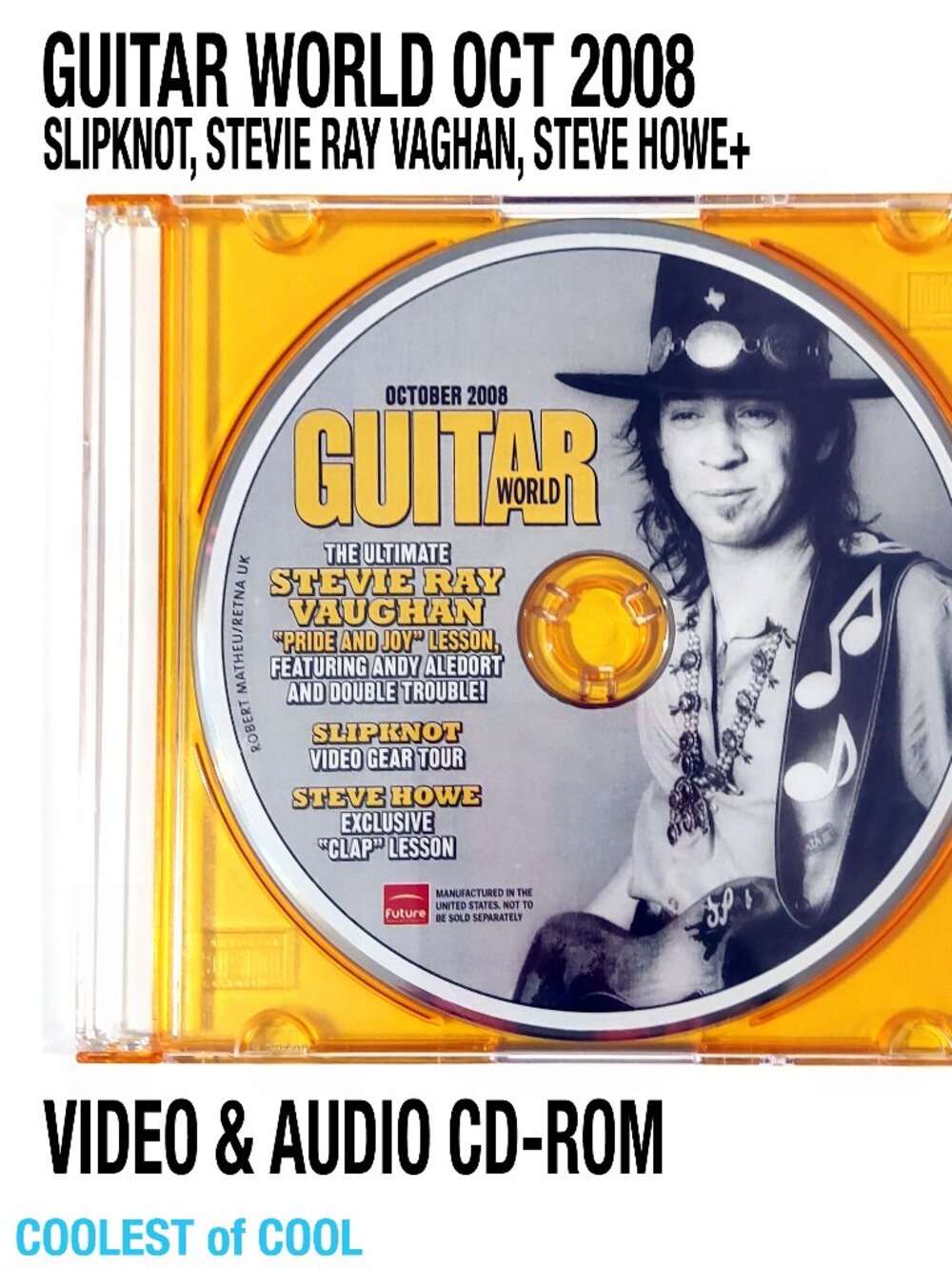 Vintage Guitar World Oct 2008 CD Rom Learn Slipknot Stevie Ray Vaughn